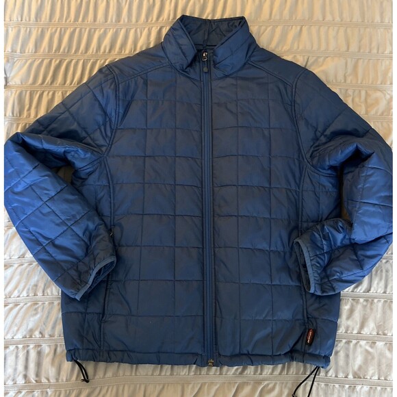 Lands End Jacket Primaloft Mens Large 42-44 Quilted Coat Navy Packable - Picture 3 of 11